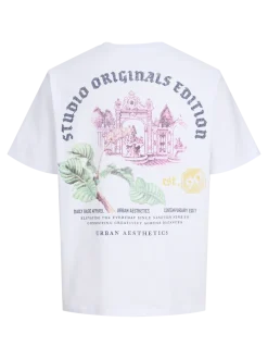 Jack and jones junior t-paita, JORMEADOWS GRAPHIC BACK TEE SS CRE JNR Valkoinen