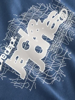 Jack and jones junior t-paita, JCOGRID BRANDING TEE LS CREW NECK JNR Petroolinsininen