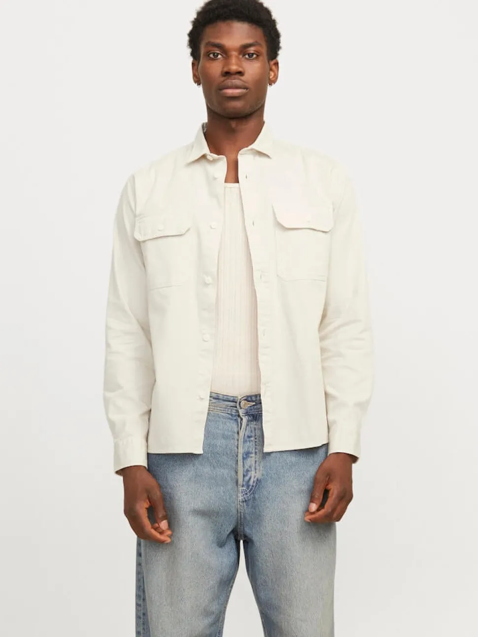 Jack and Jones miesten farkkupaita, JJETRAVIS SHIRT LS Moonbeam