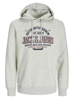 Jack and Jones Miesten Huppari, JJELOGO SWEAT HOODIE NOOS White