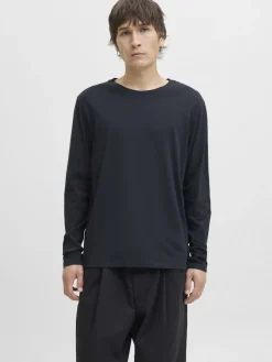 Jack and Jones miesten paita, JJEORGANIC BASIC TEE LS O-NECK Navy Blazer