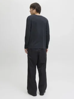 Jack and Jones miesten paita, JJEORGANIC BASIC TEE LS O-NECK Navy Blazer