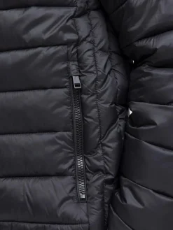 Jack and Jones miesten takki JJEBRADLEY LIGHT PUFFER HOOD NOOS, musta
