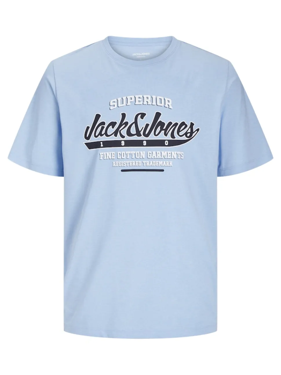 Jack and Jones miesten t-paita, JJELOGO TEE SS O-NECK 2 COL SS25 SN Chambray Blue