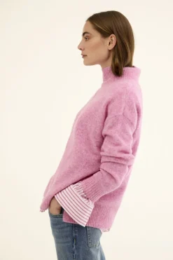 JcSophie naisten paitapusero Karole Blouse, vaaleanpunainen raidallinen