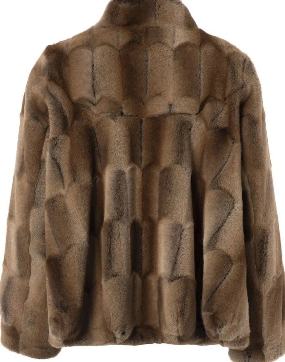 JcSophie naisten tekoturkistakki, JENNIFER JACKET FUR Tummanruskea