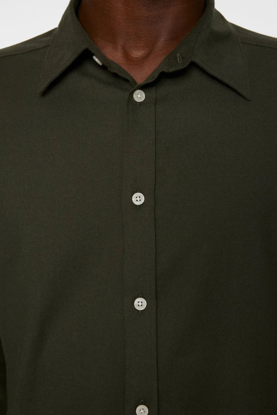 J.Lindeberg Miesten Flanellipaita, LIGHT FLANNEL SLIM SHIRT Armeijanvihreä