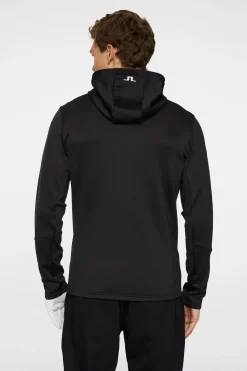 J.Lindeberg miesten huppari, AERIAL FULL ZIP HOOD GOLF Musta