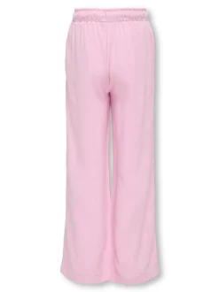 Kids Only lasten housut, KOGSIESTA PULL-UP LINEN BLEND PANT Vaaleanpunainen