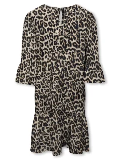 Kids Only lasten mekko, KOGGLOW LIFE ALBERTE 3/4 DRESS AOP Ruskea Kuosi