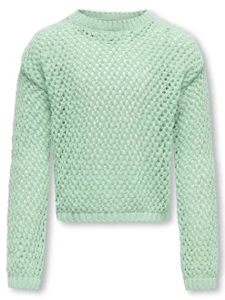 Kids Only lasten neulepusero, KOGDONNA LIFE O-NECK STRUCTURE KNIT Vaaleanvihreä