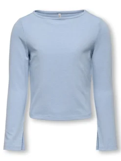 Kids Only lasten paita, KOGFELINA L/S BOATNECK SLIT TOP Vaaleansininen