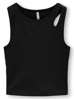 Kids Only lasten toppi, KOGNESSA LIFE S/L CUT OUT TOP Musta