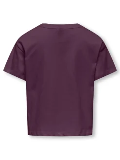 Kids Only lasten t-paita, KOGMAIKEN LIFE CROPHEART SS TOP Viininpunainen