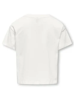 Kids Only lasten t-paita, KOGMAIKEN LIFE CROPHEART SS TOP Valkoinen
