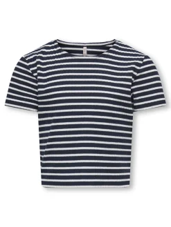 Kids Only Lasten T-paita, KOGNELLA STRIPED SS O-NECK TOP Raidallinen Sininen