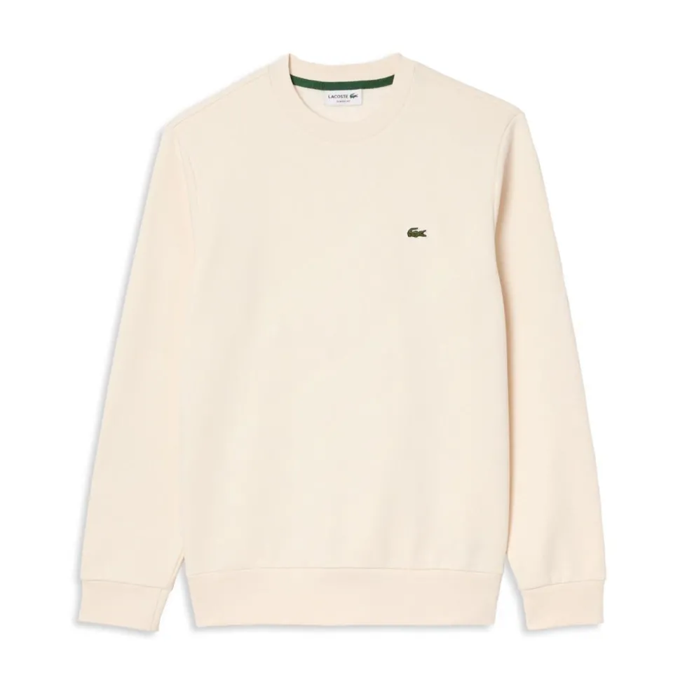 Lacoste Miesten Collegepaita, BRUSHED COTTON FLEEX JOGGER SWEATSHIRT Luonnonvalkoinen