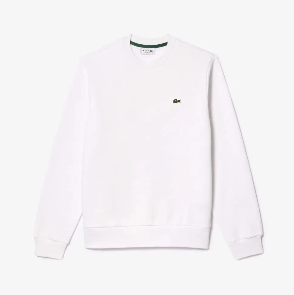Lacoste Miesten Collegepaita, BRUSHED COTTON FLEEX JOGGER SWEATSHIRT Valkoinen