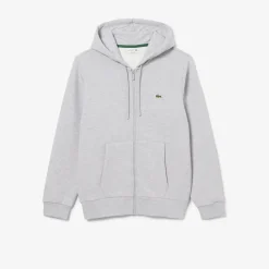 Lacoste Miesten Huppari, LACOSTE REGULAR FIT BRUSHED ZIPPERED Vaaleanharmaa Melee