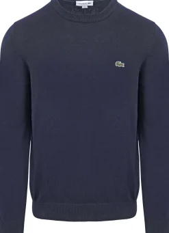 Lacoste miesten neulepusero, REGULAR FIT CREW NECK SWEATER Tummansininen