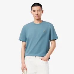 Lacoste miesten t-paita, MID WEIGHT COTTON JERSEY T-SHIRT Indigo