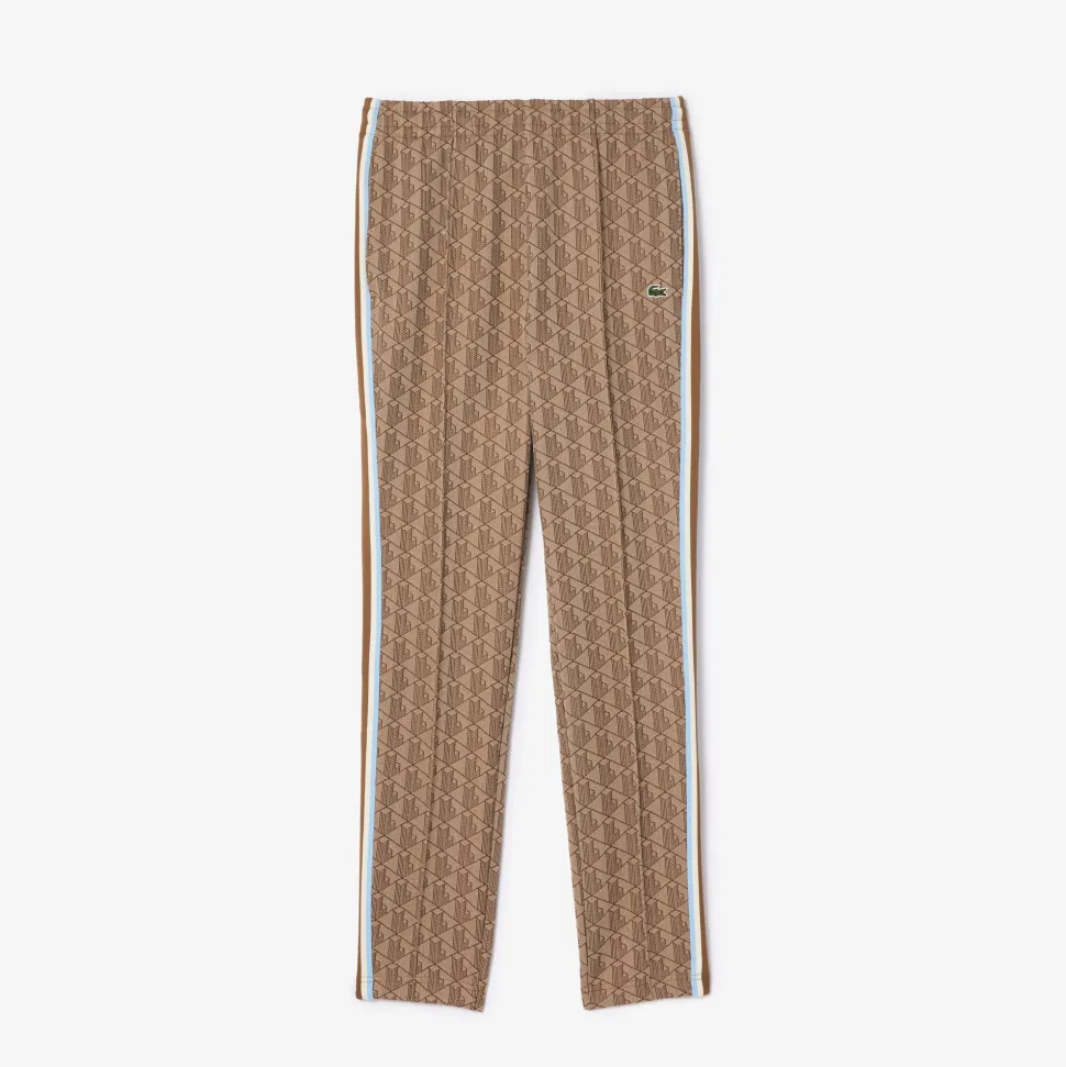 Lacoste Miesten Verryttelyhousut, MONOGRAM TRACK PANT Ruskea Kuosillinen