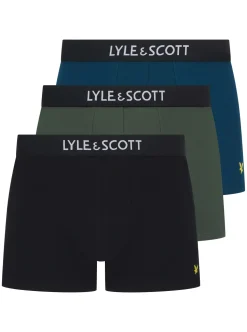 Lyle & Scott miesten bokserit, NATHAN 3-PACK BOXER Musta