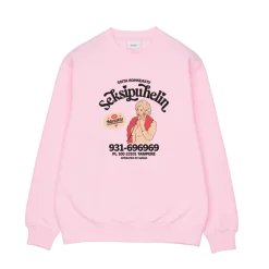 Makia collegepaita Seksipuhelin Sweatshirt, vaaleanpunainen