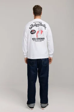 Makia Kummeli Seksipuhelin Long Sleeve, valkoinen