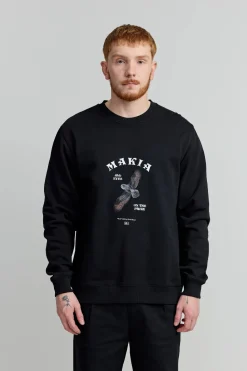 Makia miesten collegepaita Bubi Sweatshirt, musta