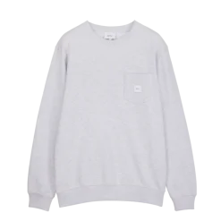 Makia miesten collegepusero, SQUARE POCKET SWEATSHIRT Vaaleanharmaa