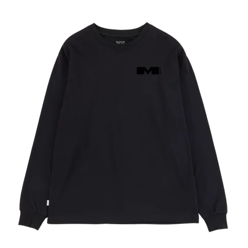 Makia miesten college, STATEMENT LONG SLEEVE Musta