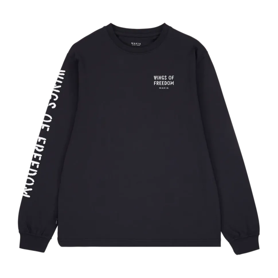 Makia miesten pitkähihainen paita Wings Long Sleeve, musta