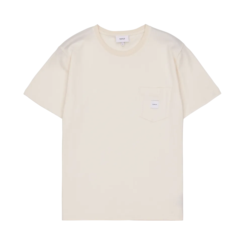 Makia miesten t-paita K Square Pocket t-shirt, luonnonvalkoinen