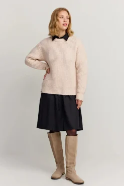 Makia naisten neulepusero MABEL KNIT, luonnonvalkoinen