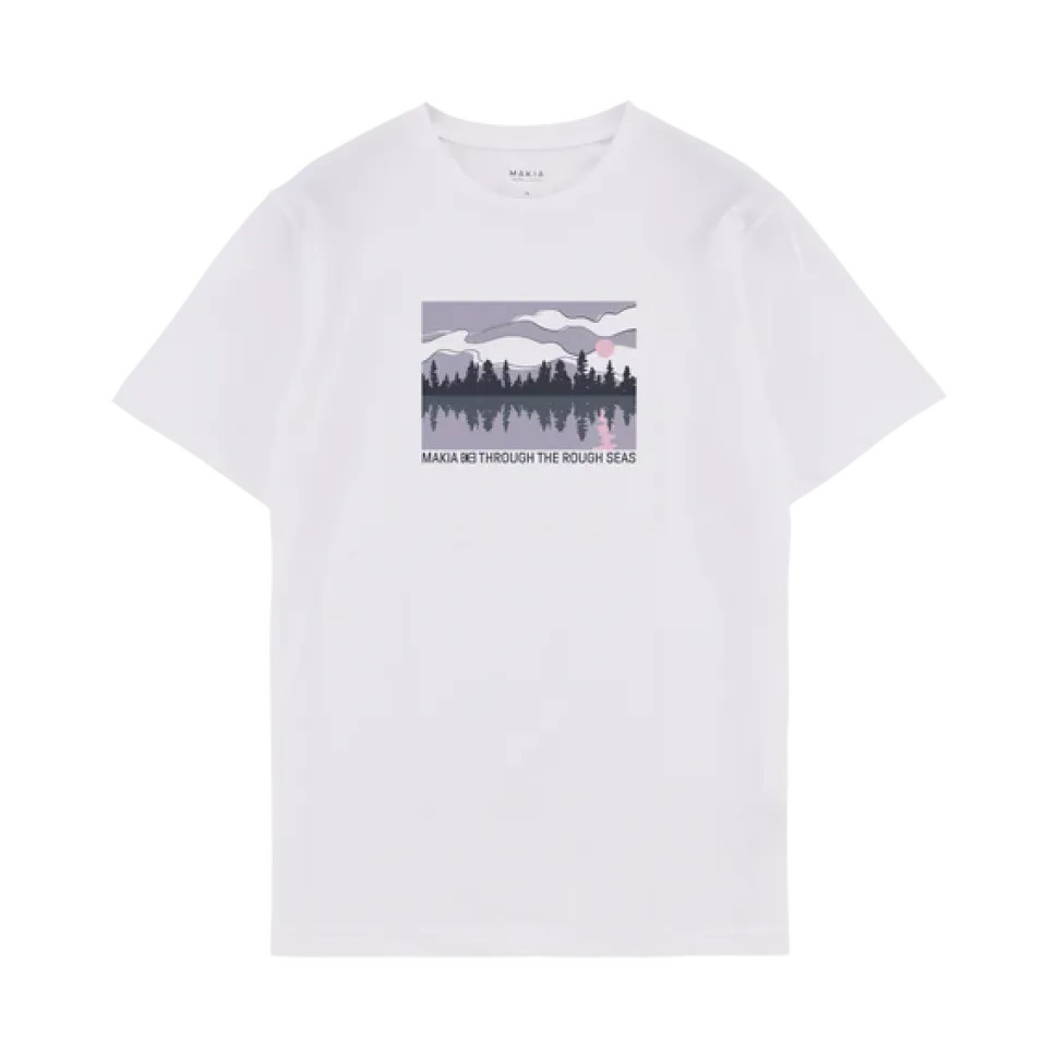 Makia unisex t-paita, SHORLINE T-SHIRT Valkoinen