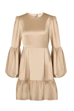 Malina naisten mekko, JASMINE RUFFLED MINI DRESS Beige