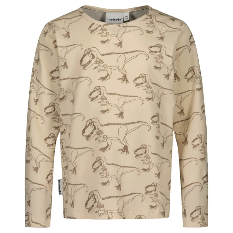 Metsola Lasten Pyjama, SUPER POWER CREAM PYJAMA SET Ruskea Kuosi