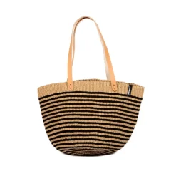 Mifuko laukku, Pamba shopper basket | Black thin stripe RAIDALLINEN MUSTA