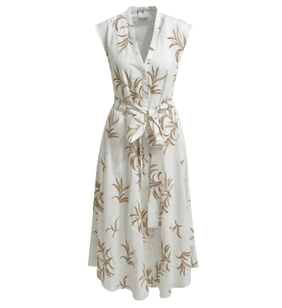 Milano Italy naisten mekko, MIDIDRESS WHITE PRINT Valkopohjainen Kuosi