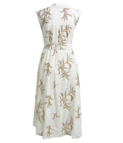 Milano Italy naisten mekko, MIDIDRESS WHITE PRINT Valkopohjainen Kuosi