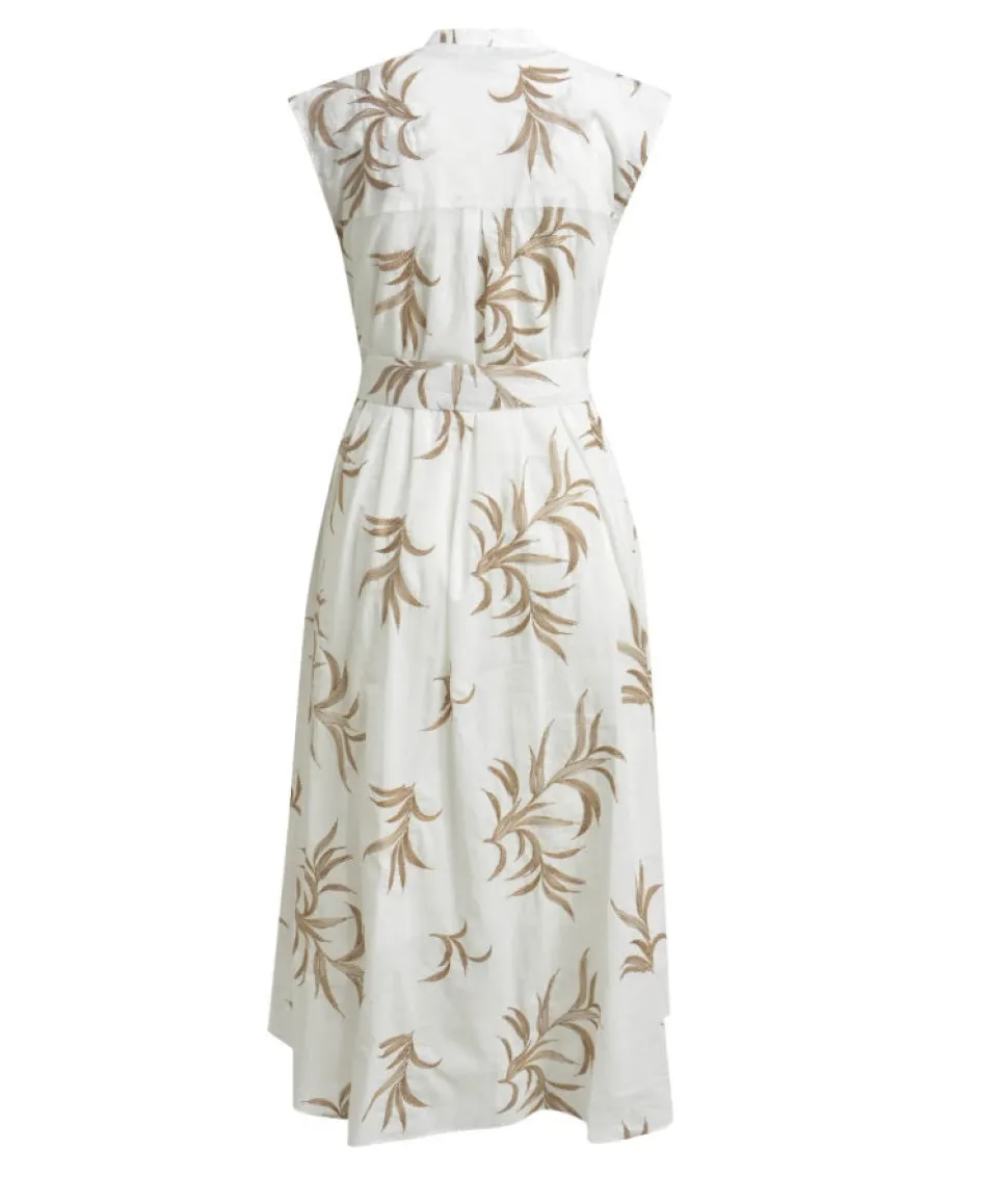 Milano Italy naisten mekko, MIDIDRESS WHITE PRINT Valkopohjainen Kuosi