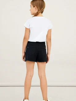 Name It farkkushortsit, NKFROSE HW MOM DNM SHORTS Musta