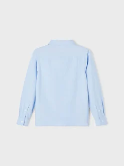 Name It kauluspaita, NKMNEWSA LS SHIRT Vaaleansininen