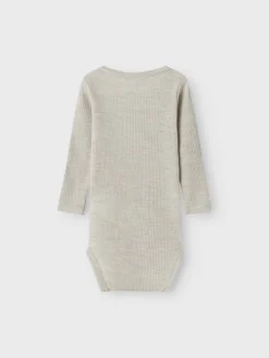 Name It lasten body, NBNWAX WOOL RIB LS BODY Harmaa