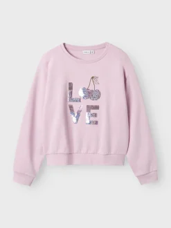 Name It lasten college, NKFTEKA LS REG SWEAT Vaaleanpunainen