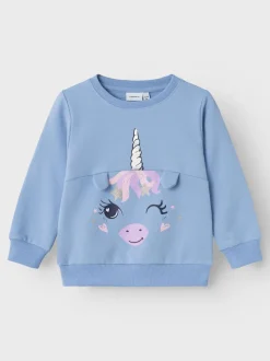 Name It lasten college, NMFKRISTINE LIGHT SWEAT Vaaleansininen