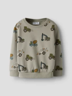 Name It lasten collegepaita, NMMBasil NMMBASIL LS NREG SWE BRU, kuosi vihreä