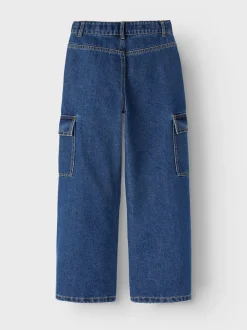 Name It lasten farkut, NKFROSE HW WIDE CARGO JEANS Indigo