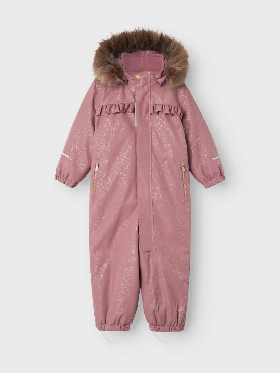 Name It Lasten Haalari, NMFSNOW10 SUIT FRILL GLITTER Vaaleanpunainen Kuosi
